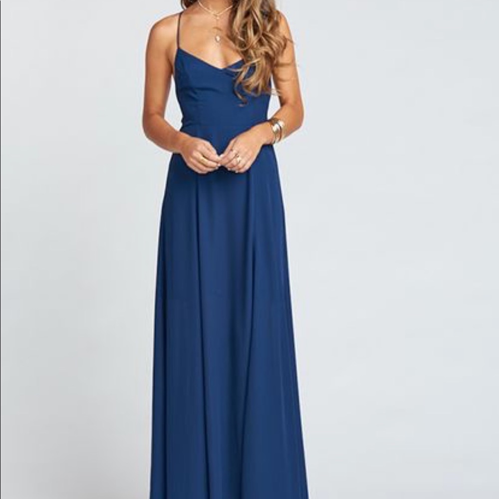 Show me your Mumu godshaw goddess dress in navy